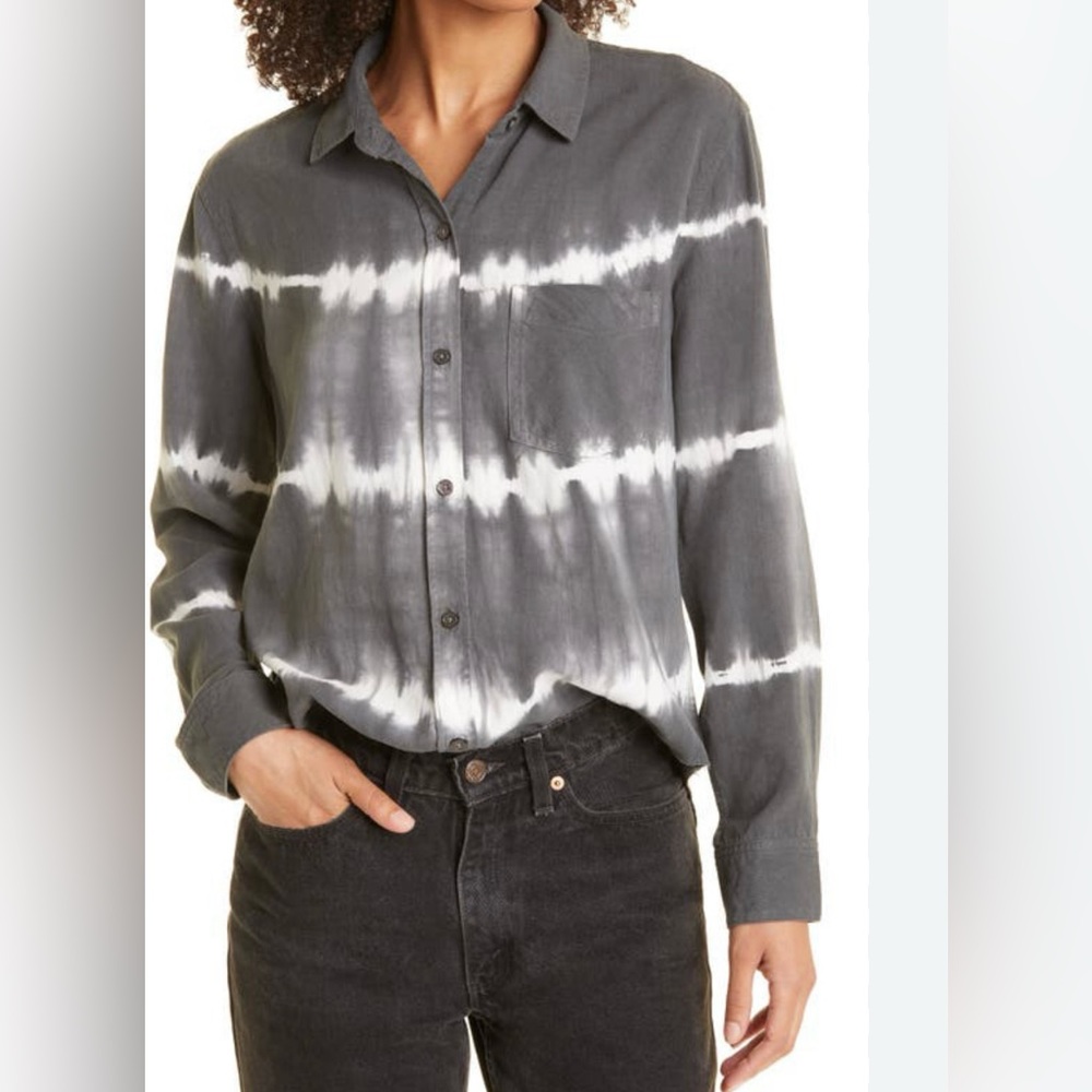 NWT Rails Ingrid Tie Dye Raw Hem Blouse Size Small (Retail $168)